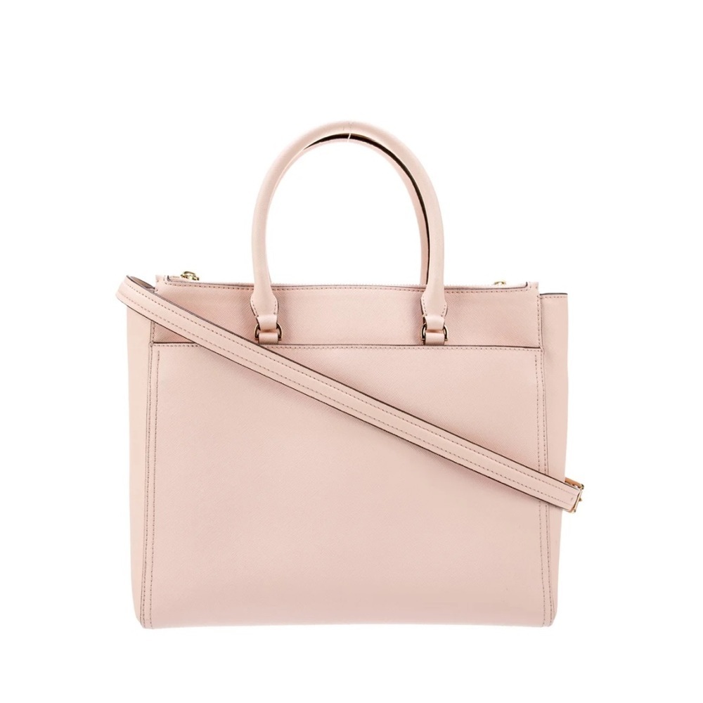 NWOT Tory Burch Saffiano Leather Pink Robinson double zip tote bag - Picture 3 of 16